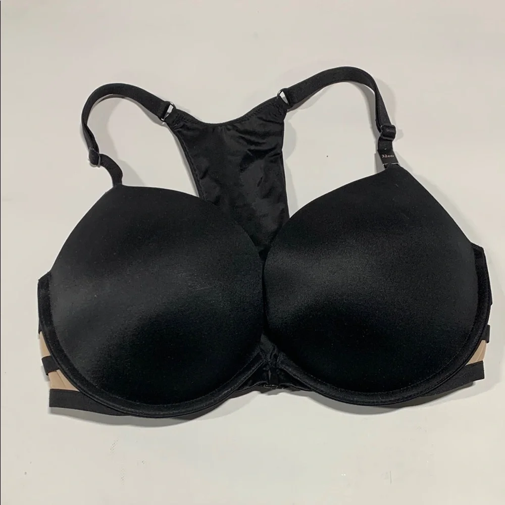 Victoria’s Secret - 32DD - 7138 -‎ Black Women's Racerback Bra w/ Nude